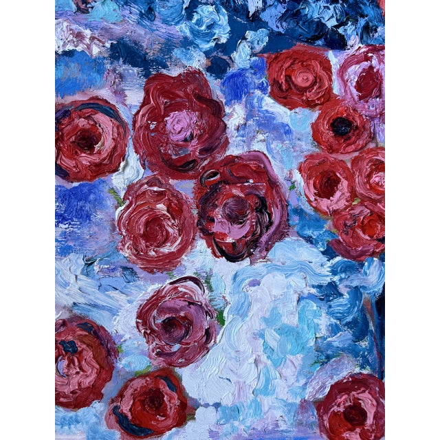 "The Most Happy" is a bright, colorful and sculptural oil painting by contemporary artist, Monica Shulman. Set against a...