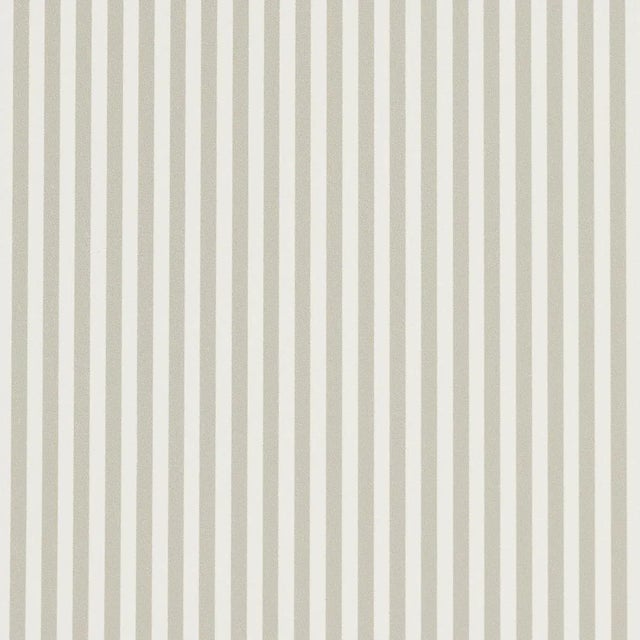 SAMPLE - Schumacher Emma Stripe Narrow Wallpaper In Stone For Sale