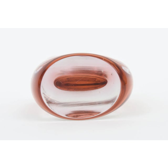 Vintage Glass Momentum Blob Sommerso Vase Clear, Peach SIgned For Sale - Image 9 of 10