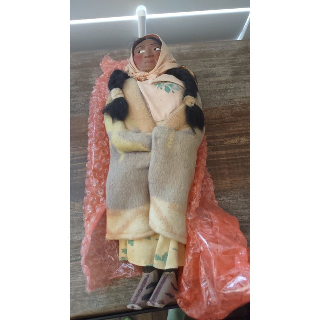 The Skookum 1940s Vintage Native American Indian Bully Doll is a rare 13 inch collectible handmade in the USA. This unique...