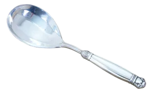 Late 20th Century Manchester Copenhagen Sterling Silver 925 Grooved Serving Spoon 9"