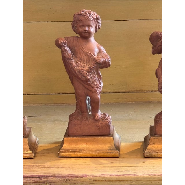 Traditional Set of Four 1950s Borghese Terracotta “Four Seasons” Figures For Sale - Image 3 of 10