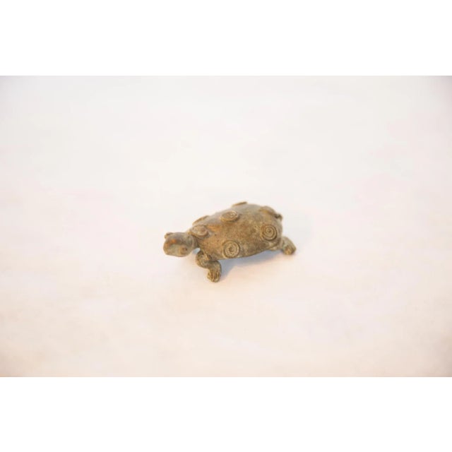 Tribal Vintage African Oxidized Bronze Spotted Turtle For Sale - Image 3 of 5