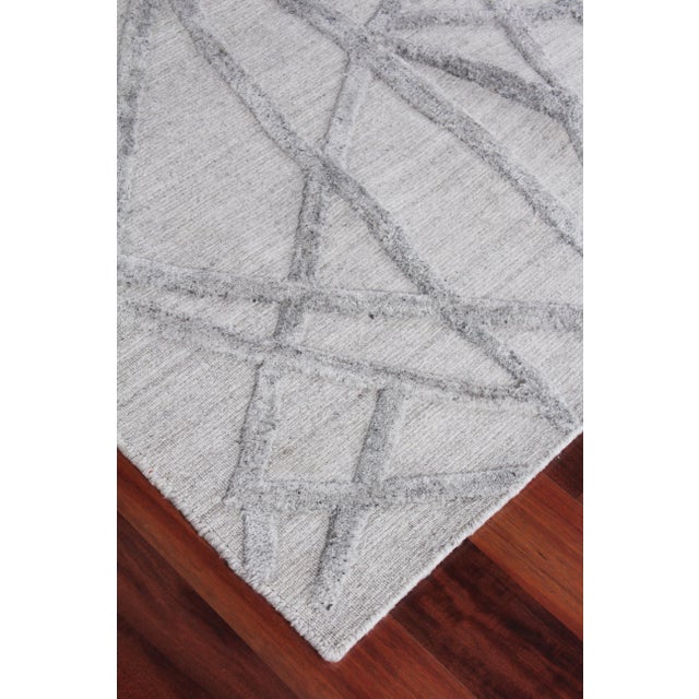 Textile Wellington Gray Hand loom Wool Area Rug - 6'x9' For Sale - Image 7 of 10