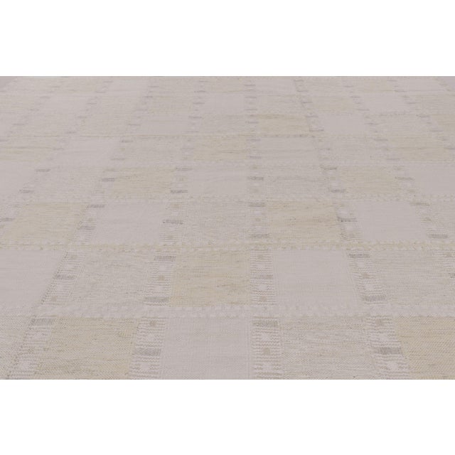 Rug & Kilim Rug & Kilim’s Oversized Scandinavian-Inspired Rug, White Minimalist Geometry For Sale - Image 4 of 8