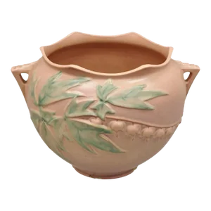 Antique Roseville Gardenia Bleeding Heart Pink 651-8" Jardiniere Planter Pot