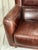 1990s Baxter Italian Brown Leather Club Armchair – Modern Sculptural Lounge Chair For Sale - Image 4 of 14
