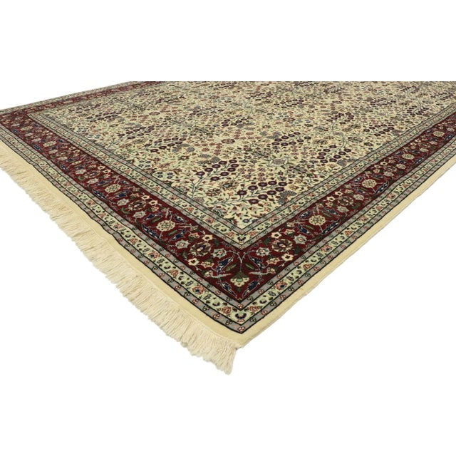 Vintage Turkish Harker Millefleur Rug with Victorian Style 07'07 x 10'09. With a timeless floral pattern and refined...