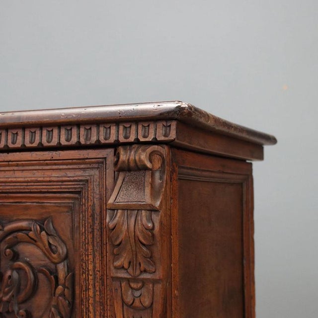 Wood Walnut Chest with Baroque Carvings For Sale - Image 7 of 12