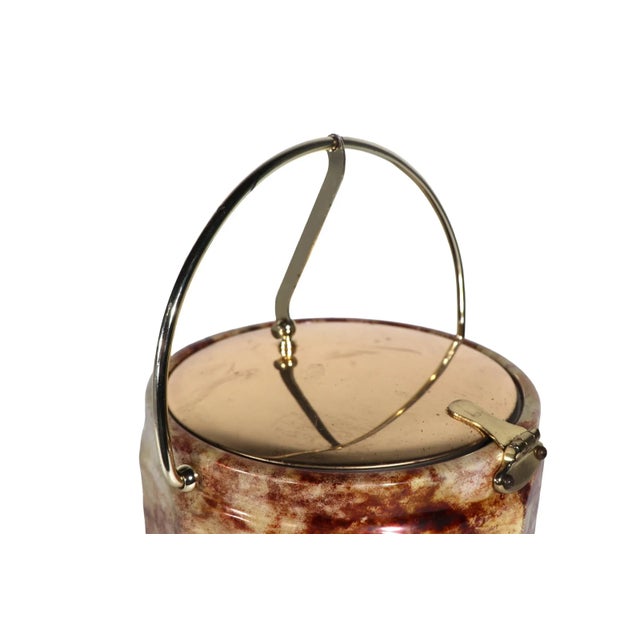 Hollywood Regency Faux Marble Ice Bucket by Kraftware C. 1970's For Sale - Image 9 of 10