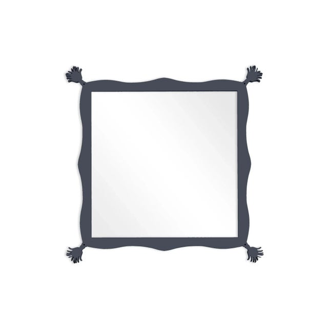 Contemporary Fleur Home Carnival Iko Iko Square Mirror in Hale Navy, 51x51 For Sale - Image 3 of 3