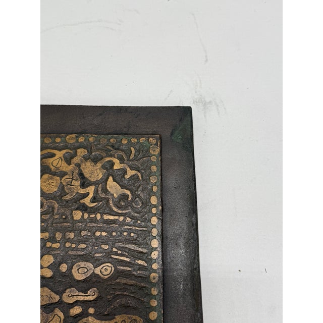 Mid-Century Modern Late 20th Century Bronze Relief Plaque “Sea and Sky” by Gabor Peterdi, Edition 13/250 For Sale - Image 3 of 8