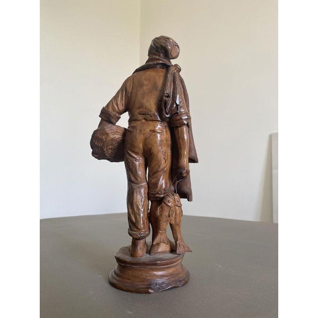 Late 20th Century Carved Wooden Fisherman Sculpture, Italy For Sale - Image 11 of 18