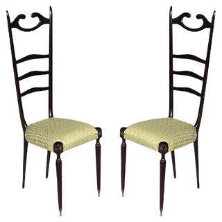 Set of Mid-Century Italian Mahogany Chiavari Chairs, 1950s For Sale