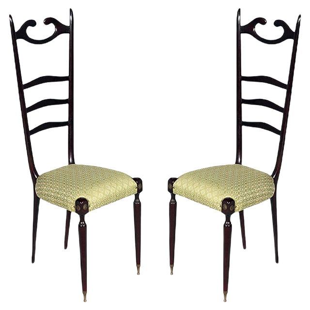 Set of Mid-Century Italian Mahogany Chiavari Chairs, 1950s For Sale