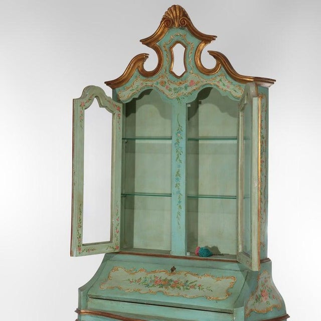 Niccolini Venetian Rococo Hand Painted Bombay Secretary Desk Signed 20thC For Sale - Image 14 of 18