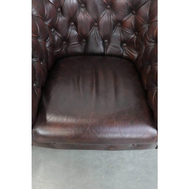 Chesterfield Club Chairs in Cowhide Leather, Set of 2 For Sale - Image 6 of 18