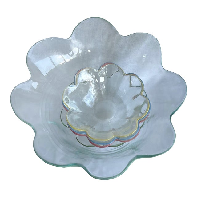 Vintage Modern Art Glass Fruit Bowls- Set of 5 For Sale