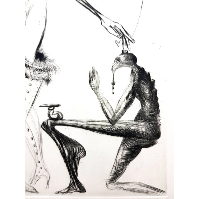 Salvador dali - original etching stamp signed by dali edition of 294 copies. Paper : arches vellum. Dimensions : 16x12''....