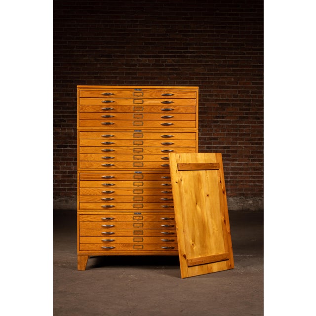 Mid 20th Century Vintage Oak Four-Stack Flat File by Mayline For Sale - Image 5 of 13
