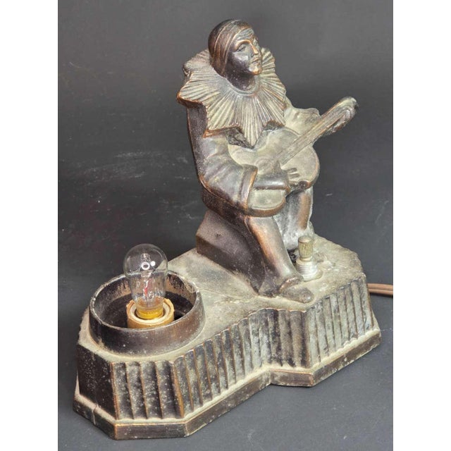 Antique Art Deco Harlequin Table Lamp For Sale - Image 9 of 13