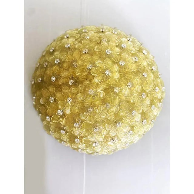 Gold-Flowers Murano Glass Flush Mount by Simoeng For Sale - Image 6 of 9
