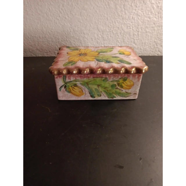 Italian 1980s Floral Trinket Box, Made in Italy For Sale - Image 3 of 6