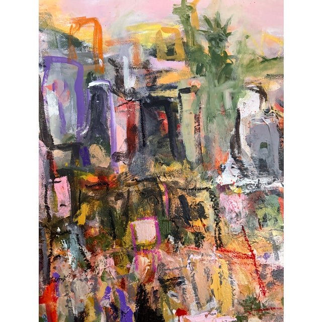 An expressive, color rich interpretation Of New York City where the urban skyline dissolves into the vibrant energy of...