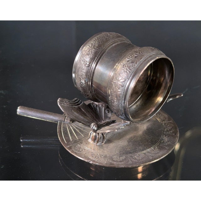 Antique Rogers & Bros Silverplate Aesthetic Movement Napkin Ring With Butterfly and Fan, c.1870s-1880s For Sale In Providence - Image 6 of 8