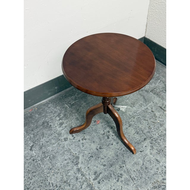 Wood Bombay Company Round Tripod Pedestal Accent Table For Sale - Image 7 of 12
