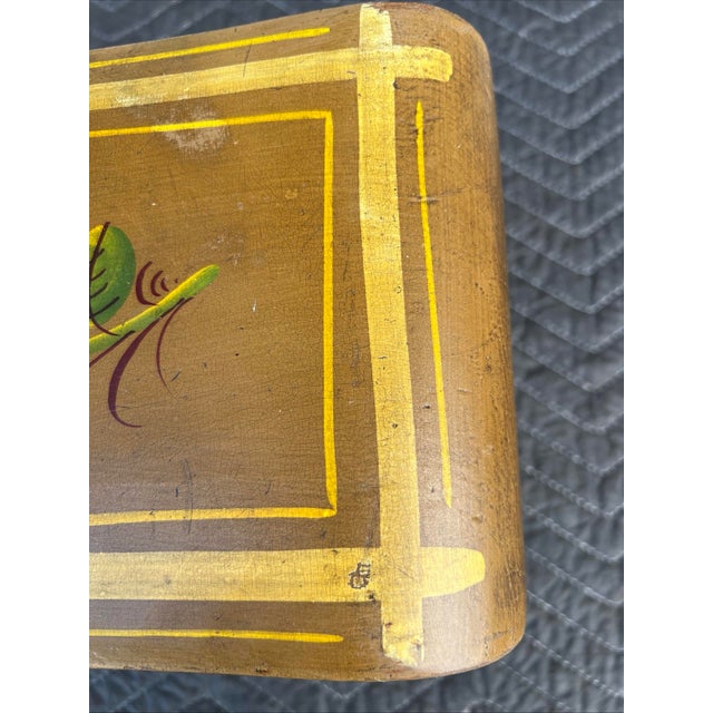 Antique Pennsylvania Folk Art Paint Decorated Plank Seat Footstool 1850’s For Sale - Image 12 of 12