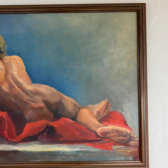 1984 Linda Kolar "Brian" Male Nude Oil Painting For Sale - Image 4 of 13