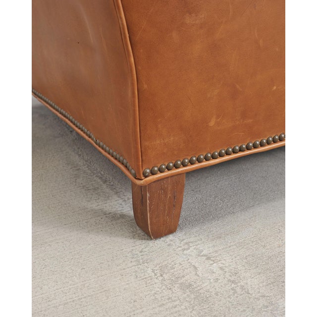 Ralph Lauren Italian Aran Isles Leather Mahogany Club Chair For Sale - Image 18 of 18