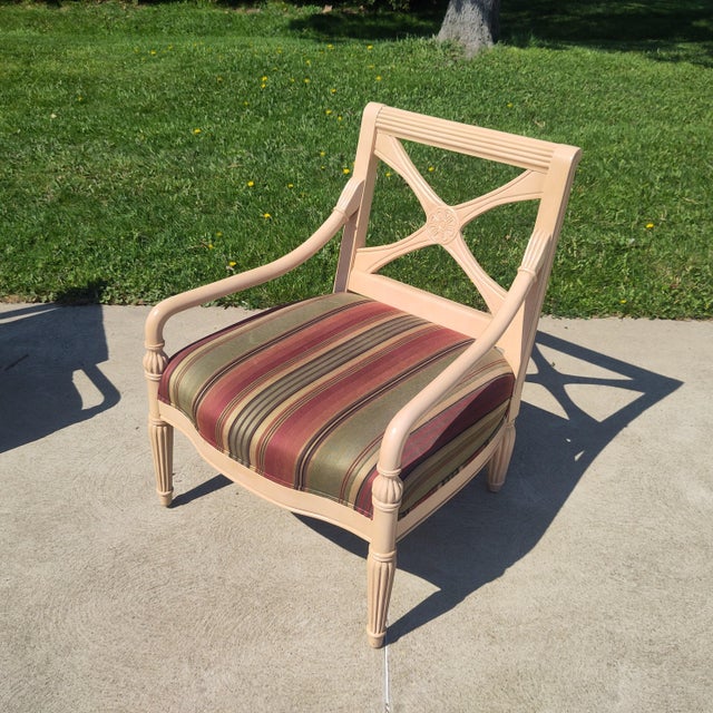 Almond Lounge Armchairs (Set of 2) • Neoclassical French-Style Bergère • by Bernhardt For Sale - Image 8 of 16