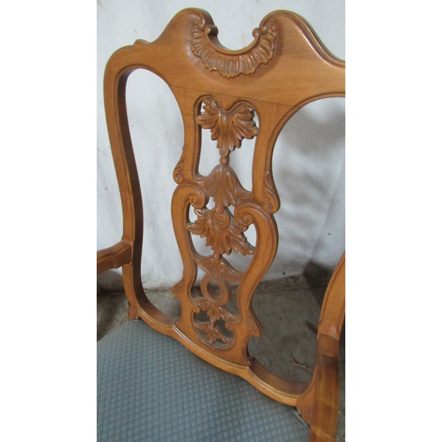1940s French Set Dining Room Chairs Carved Rococo For Sale - Image 6 of 12