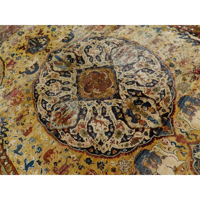 Traditional 1920s Antique Hand Knotted Agra Rug 8'9"x 12'7" For Sale - Image 3 of 13