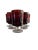 Set of six ruby wine glasses from Luminarc (Arcoroc), a brand by the French company Cristal d'Arques-Durand. Deep red...