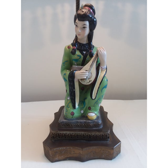 Vintage Oriental Figurine Table Lamp Chairish