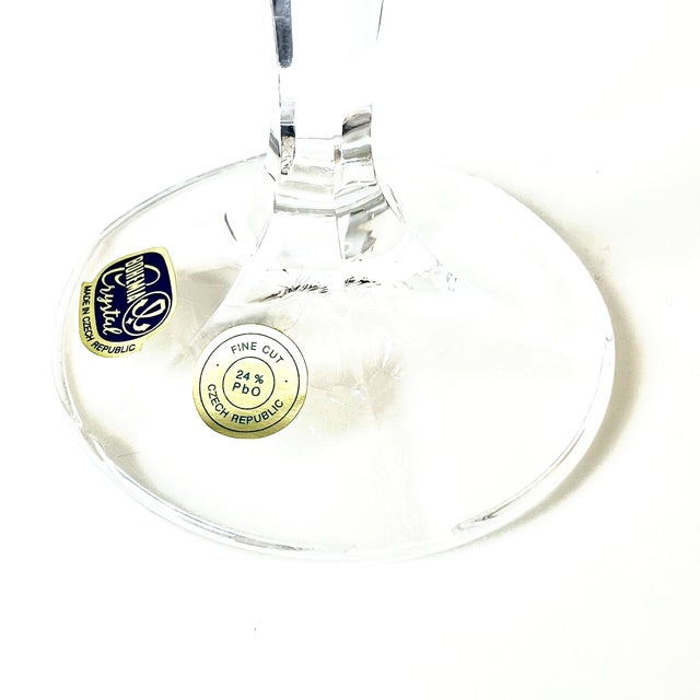 Vintage Crystal Champagne Flutes from Bohemia, 1990s, Set of 4 For Sale - Image 7 of 14