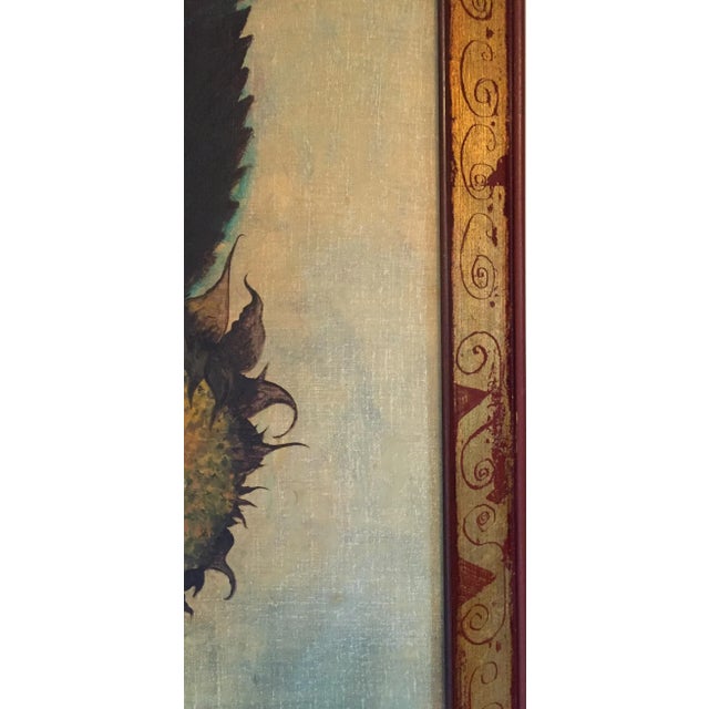 Artist: Peter Paone, American (1936 - ) Title: Sunflowers Year: 1962 Medium: Oil on Canvas, signed Size: 41.5 x 31.5 in....