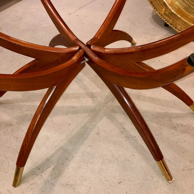 1950s Mid-Century Modern Brass Tray Table For Sale In Los Angeles - Image 6 of 13