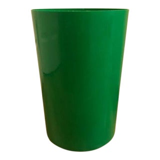 1970s Vintage Kartell Green Waste Basket Bin For Sale