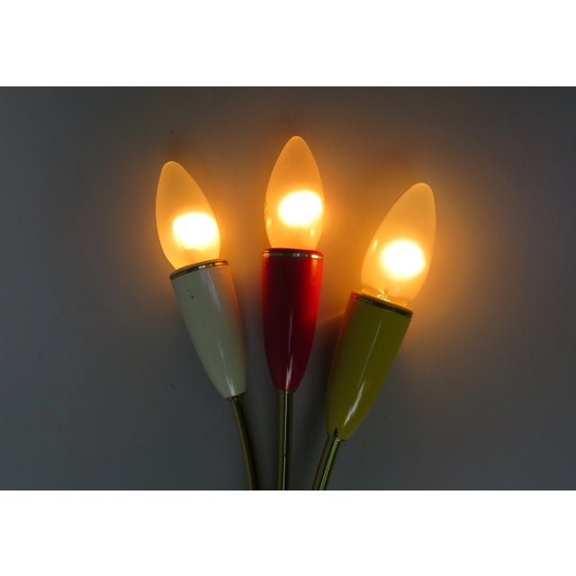 Italian Three-Light Wall Lamps, 1950s, Set of 2 For Sale - Image 6 of 16