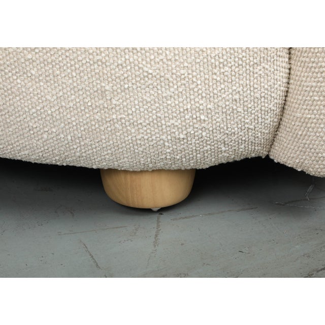 West Elm Contemporary Alabaster Boucle 2-Piece Chaise Sectional Sofa For Sale - Image 4 of 11