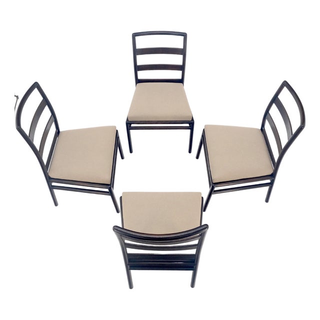 Set 4 Gibbings Widdicomb Dining Chairs New Alcantera Faux Suede Upholstery MINT! For Sale