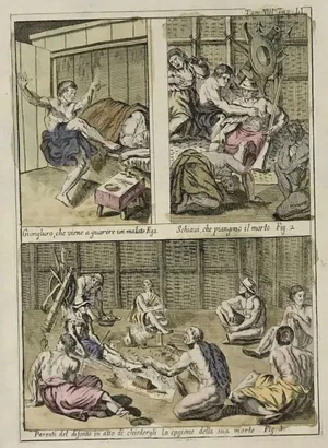 How the American Indigenous Deal with Death - Etching by G. Pivati - 1746/1751 1746-1751
