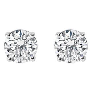 Platinum 3.00 Cttw Round Lab Grown Diamond Solitaire Stud Earrings For Sale