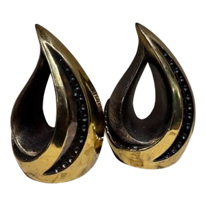 Teardrop Brass Bookends by Ben Seibel for Jenfred Ware, Usa Mid-Century
