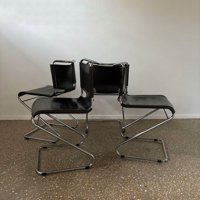 Animal Skin Biscia Dining Chairs by Pascal Mourgue for Steiner, France, 1960s, Set of 4 For Sale - Image 7 of 11