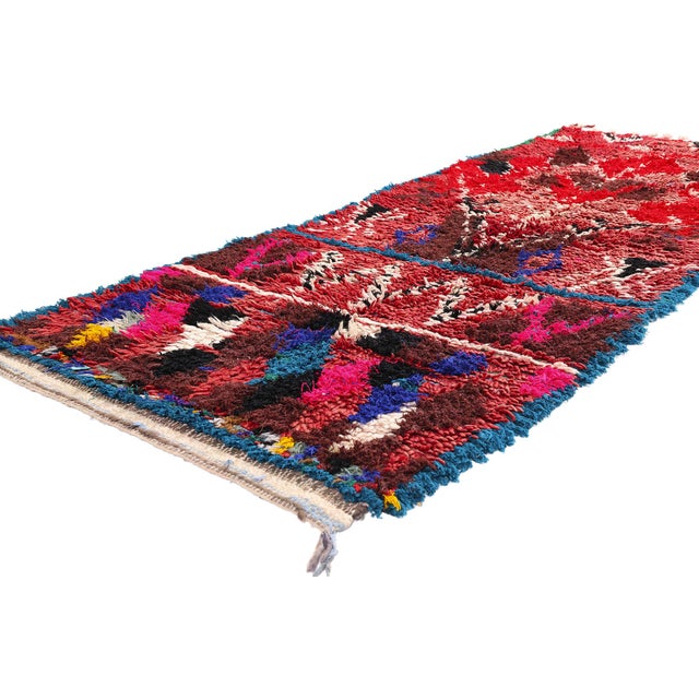 21975 Vintage Boujad Boucherouite Moroccan Rug, 03'00 x 08'00. The Flourishing Lineage: A Vintage Boujad Moroccan...